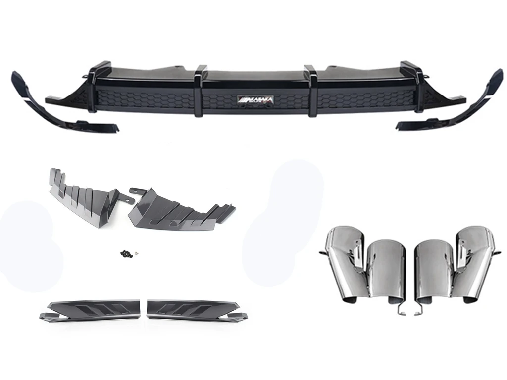 AKASAKA Rear Bumper Diffuser Lip Muffler Exhaust Tips Pipe Spoiler Splitter Side Cover Trim For Honda Accord 2018-2021 10th Gen
