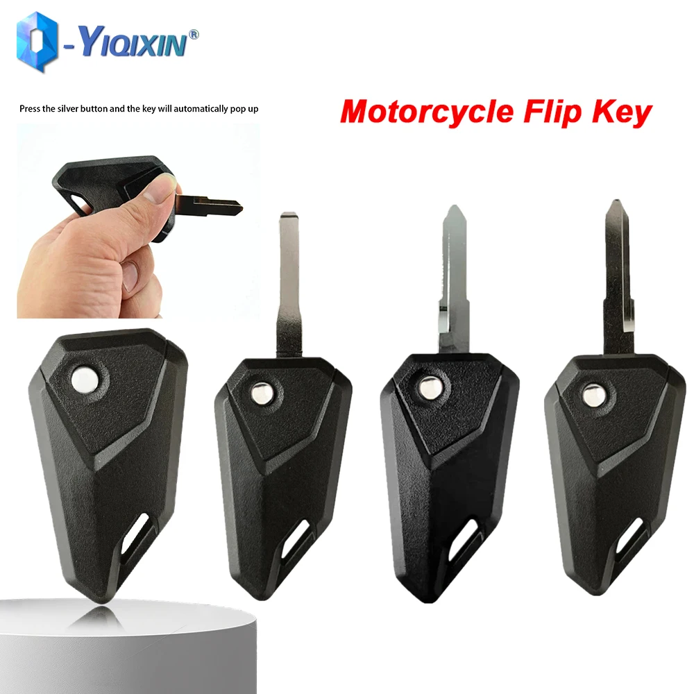 Folding Motorcycle Key For Honda Chave Canivete Kawasaki Yamaha Suzuki Oca Para Moto Pocket Knife Uncut Blade Automatic Bouncing