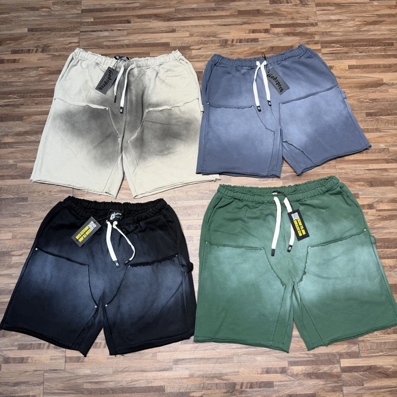 

Retro Wash Series GOD SPEED Casual Shorts Men's Drawstring Graphic Print Shorts Streetwear Hip Hop Athletic Shorts