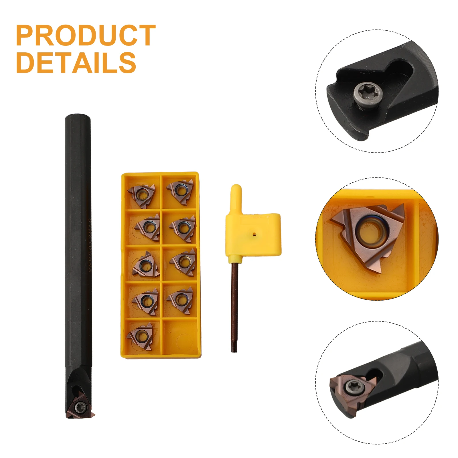 

SNR0013M16 Держатель токарного станка для внутренней резьбы с 10 твердосплавными пластинами по золоту 16IR AG60 Хвостовик расточной оправки из легированной стали D16 мм