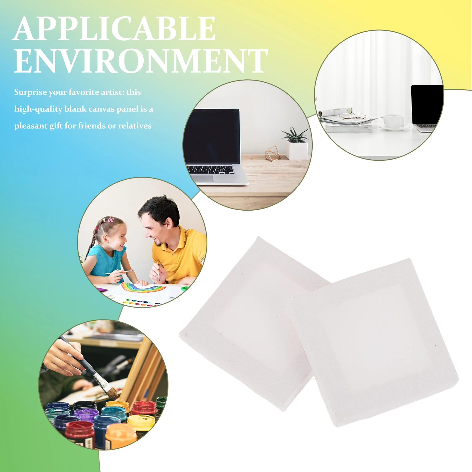 

12Pcs Blank Canvas Panels 5x5cm Mini Oil Painting Frames Stretched Wooden Wrap DIY Art Craft Practice Boards for Kids Adults