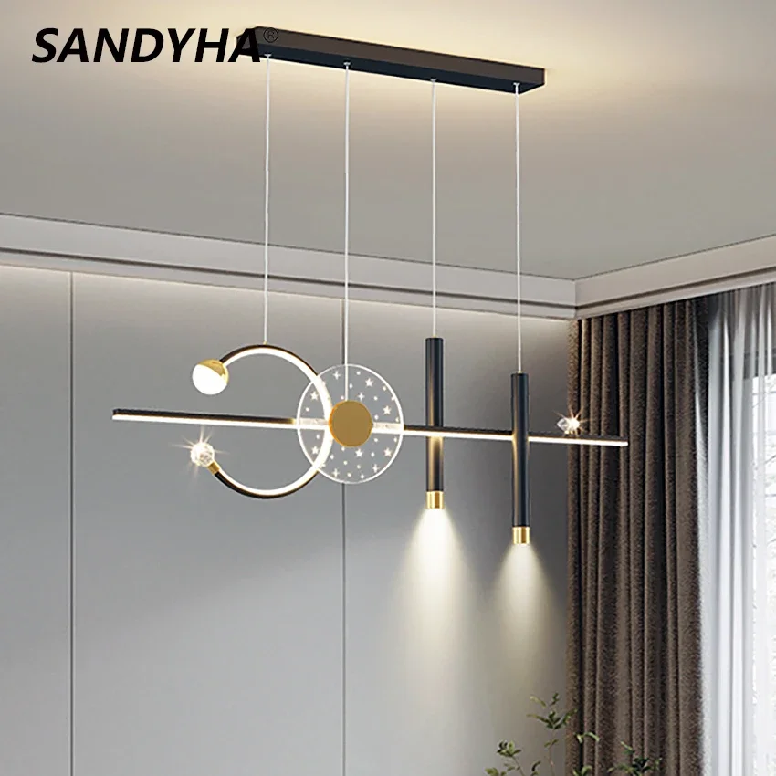 SANDYHA Nordic Led Pendant Lights Dining Room Bar Table LED Suspension Luminaire Home Decor Indoor Decoration Maison Salon Lamps