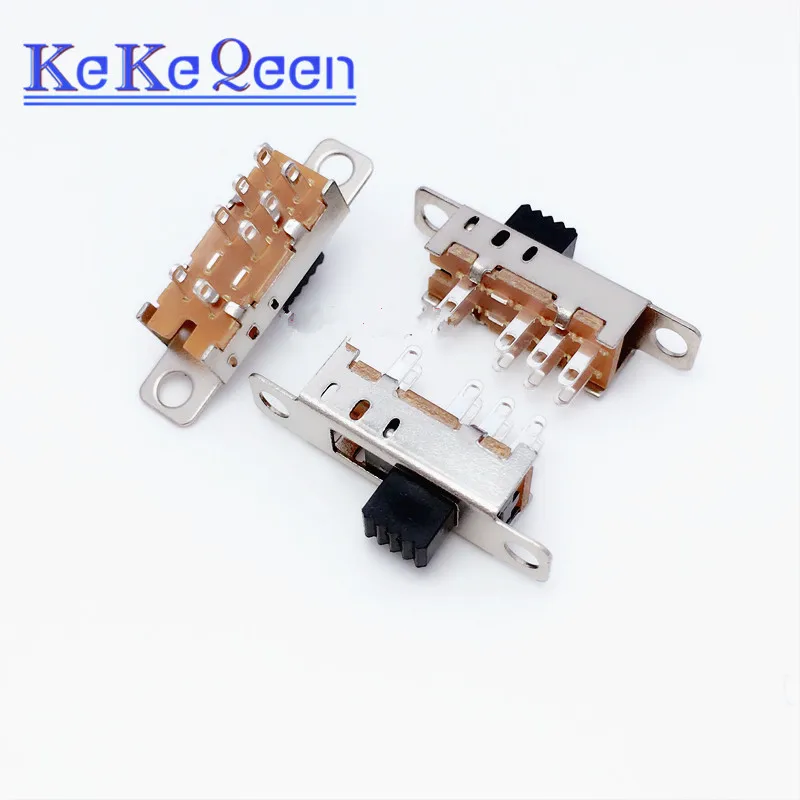 10pcs/lot SS23E04 Double Toggle Switch SS23E04G5 8 Pins 3 files 2P3T DP3T Handle high 5mm small slide switch