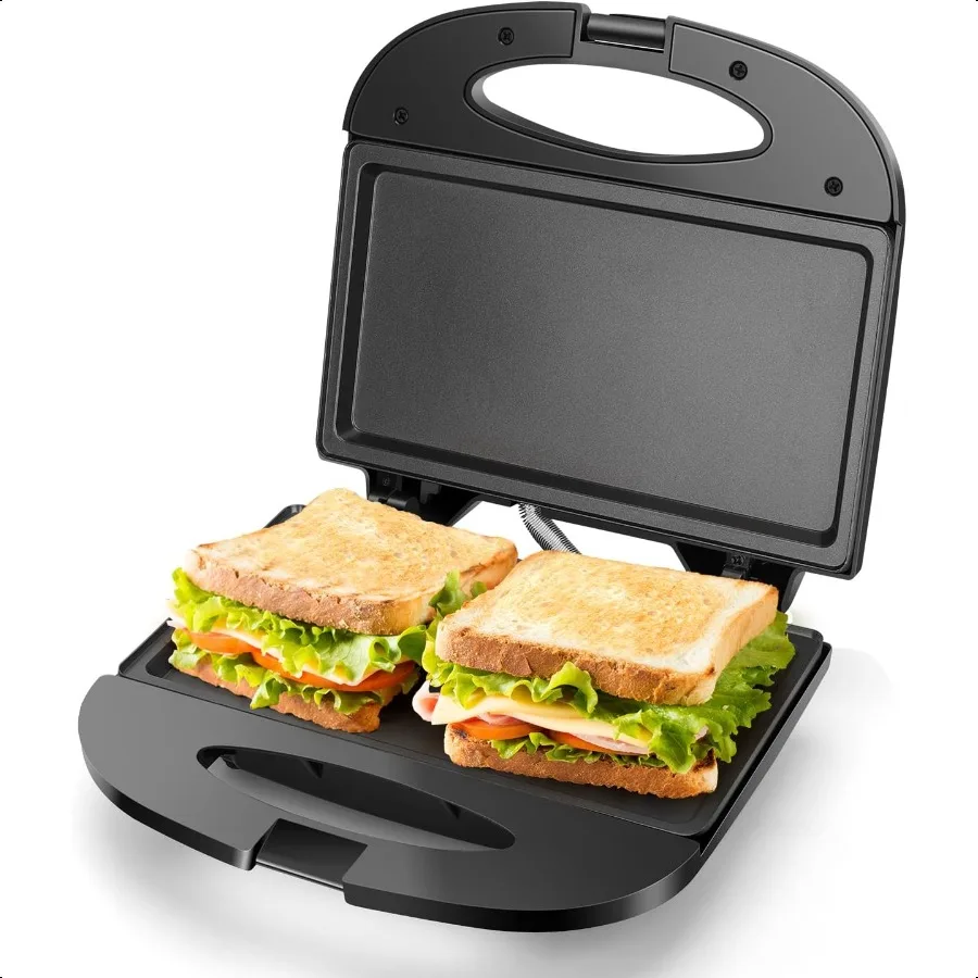 

Sandwich Maker with Nonstick Deep Grid Surface for Egg Ham Steaks Compact Electric Grill Tostadora de Pan Black ETL Certificate