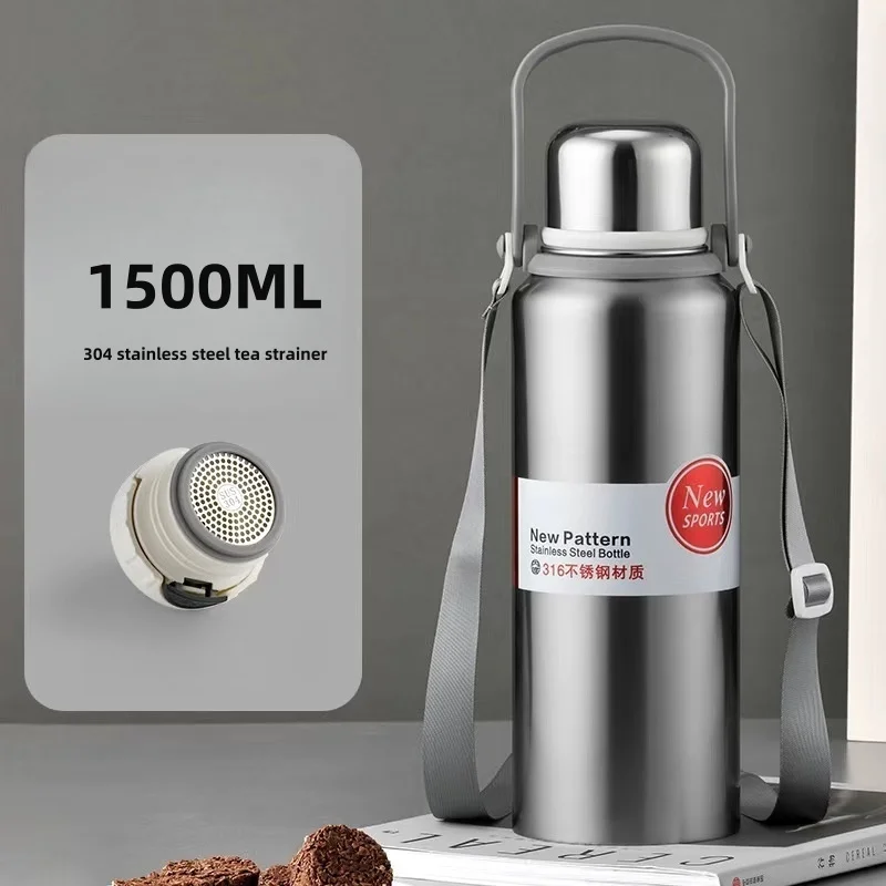 1.5L Thermal Water Bottle Stainless Steel Thermos Bottle Keep Cold
