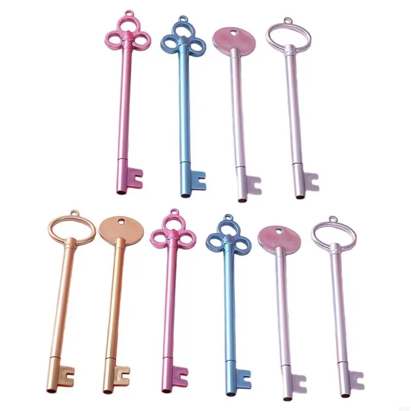 Paquete 10 bolígrafos gel recargables con forma llave 918C para recompensa clase estudiante