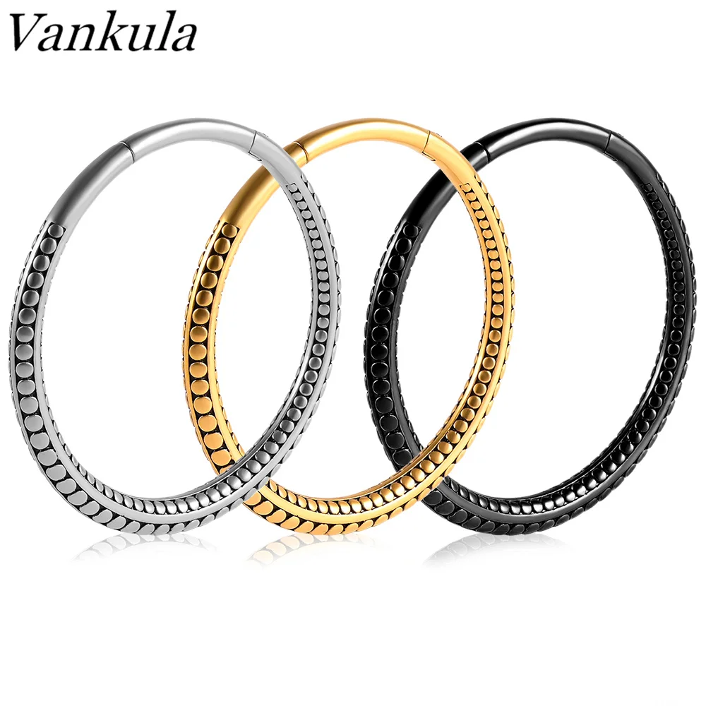 Vankula 2PCS 4mm New Round Ear Weights Hangers Plugs Expander Stainless Steel Piercing Earrings Women Man Fashion Jewelry Gift