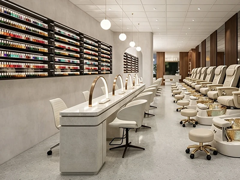 Professional Custom Design Luxury Nail Salon Nail Station Tech Desk Table And Chair Set With Dust Collector