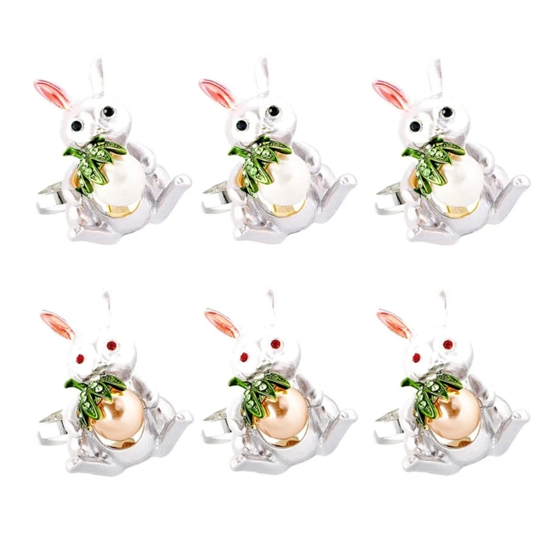 

Rabbit Napkins Rings Holder Table Decorations for Easter Party Family Gatherings