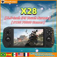Powkiddy X28 Retro Handheld Game Console Android 11 5.5 Inch Touch IPS Screen Unisoc Tiger T618 Portable Video Player  PSP Gift