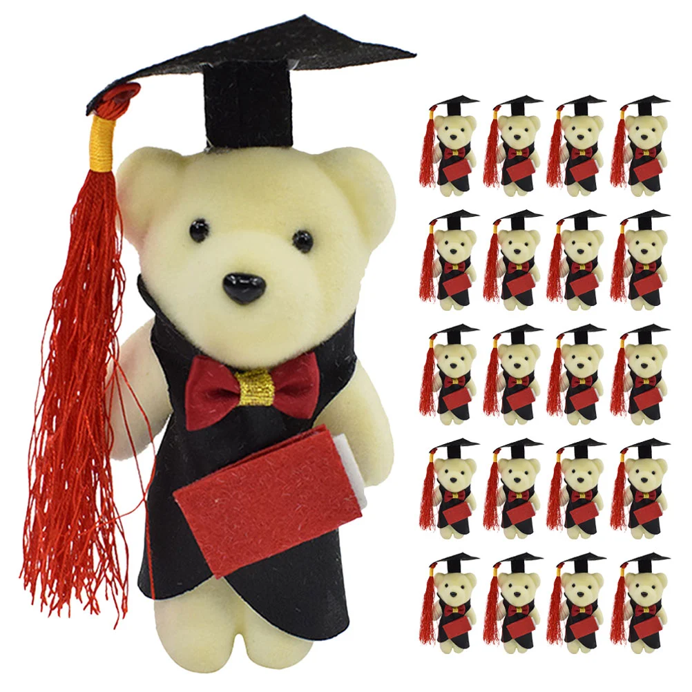 Mini poupées de graduation Dr Bear, jouet en peluche, dessin animé ouvertement, cadeau en mousse réfléchi, 24 pièces