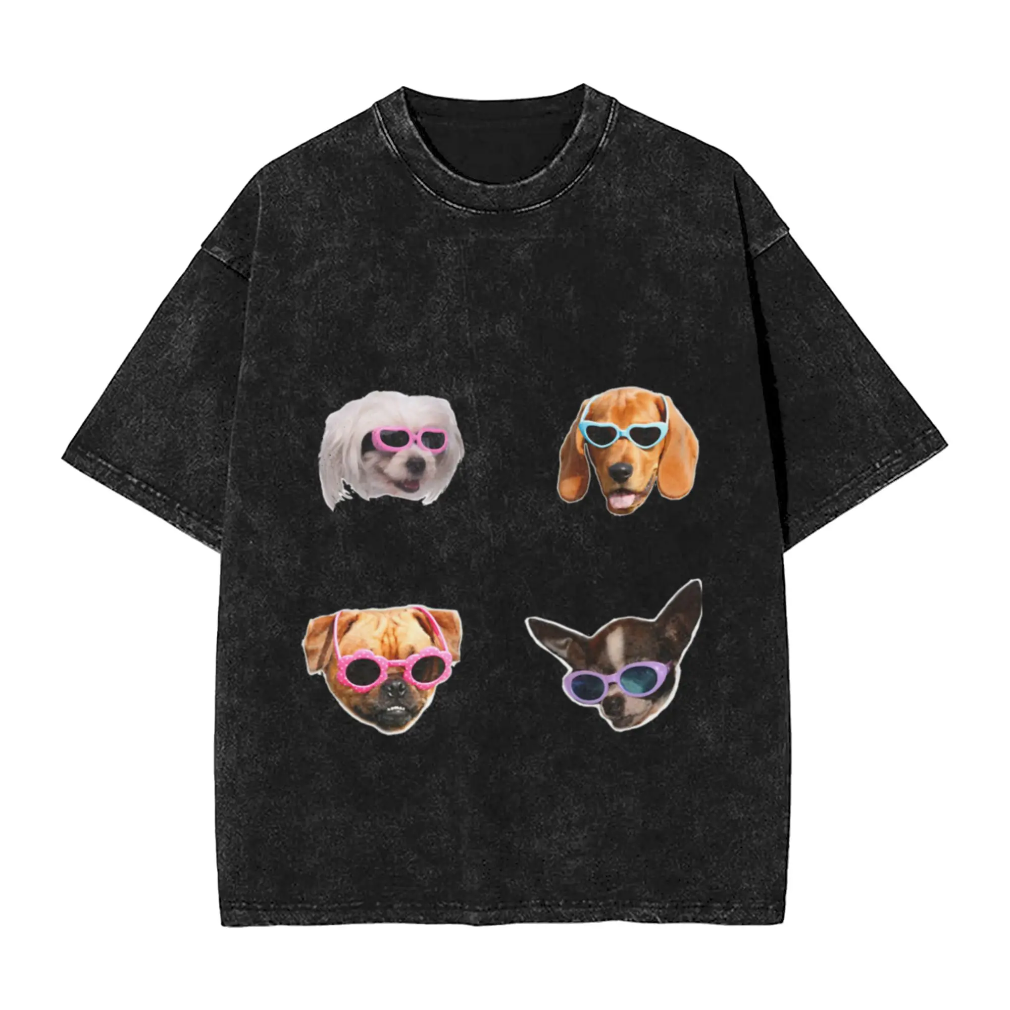 Doggo Stickers  Sunglasses  4 Unique Cool A Vintage Oversized Cotton Unisex T-Shirts