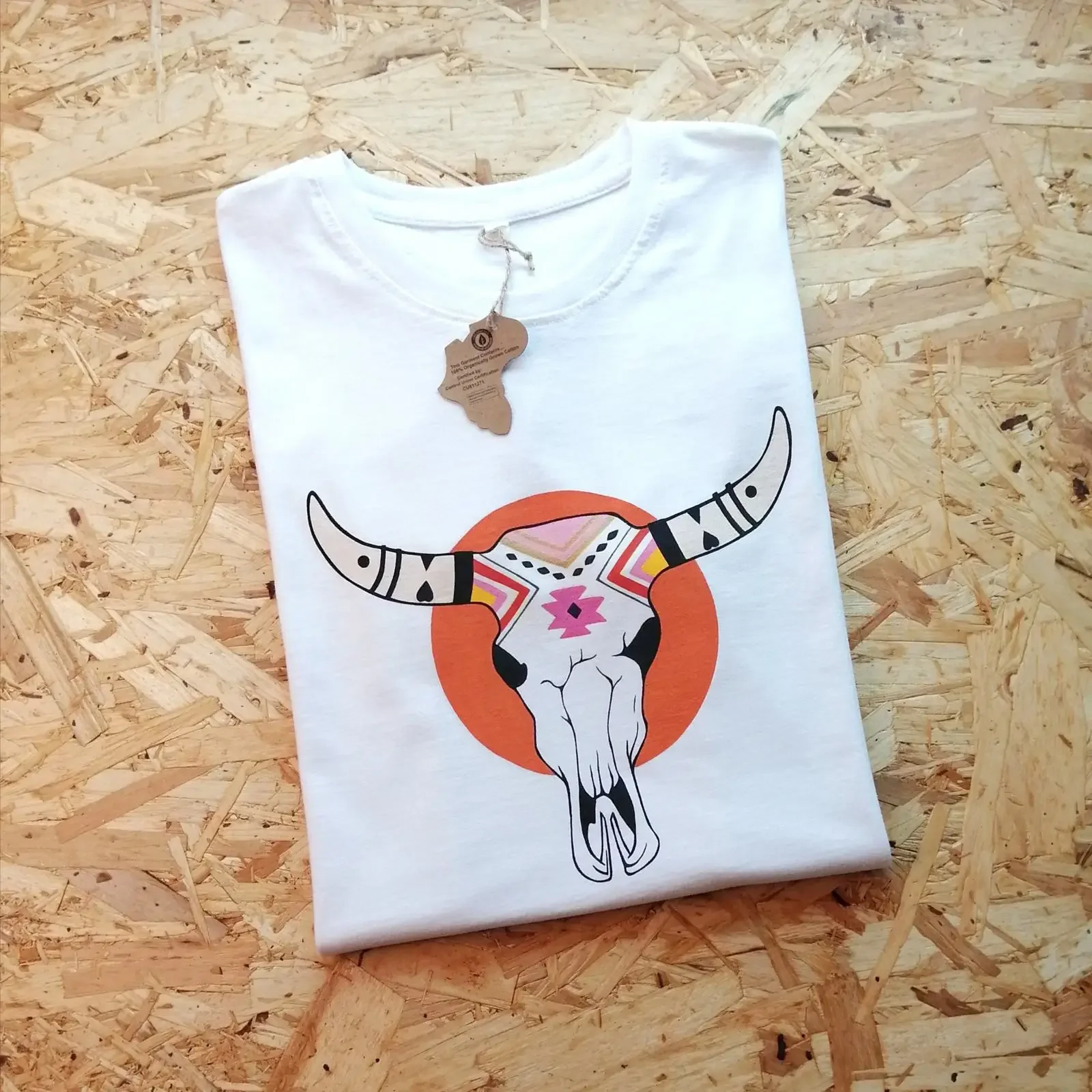 Western Style Aztec Cow Bull Skull T Shirt Rodeo Wild West Casual for  vintage Washed Stylish designer clothes Stretched Unisex