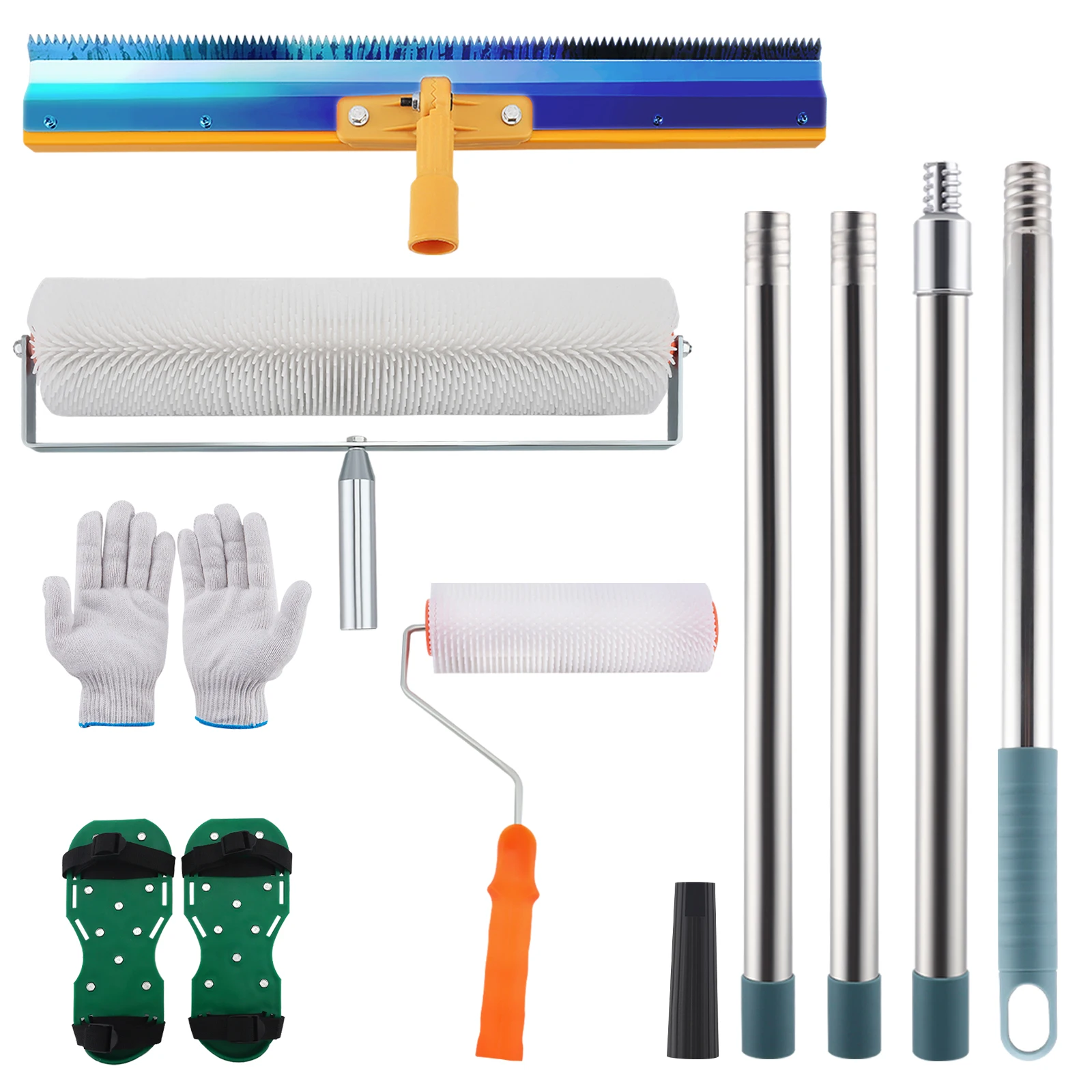 

Self-Leveling Floor Tool Kit Cement Floor Leveling Tools Kit Roller Rake Set with 13mm Teeth Self Leveling Tools Perfect Floors