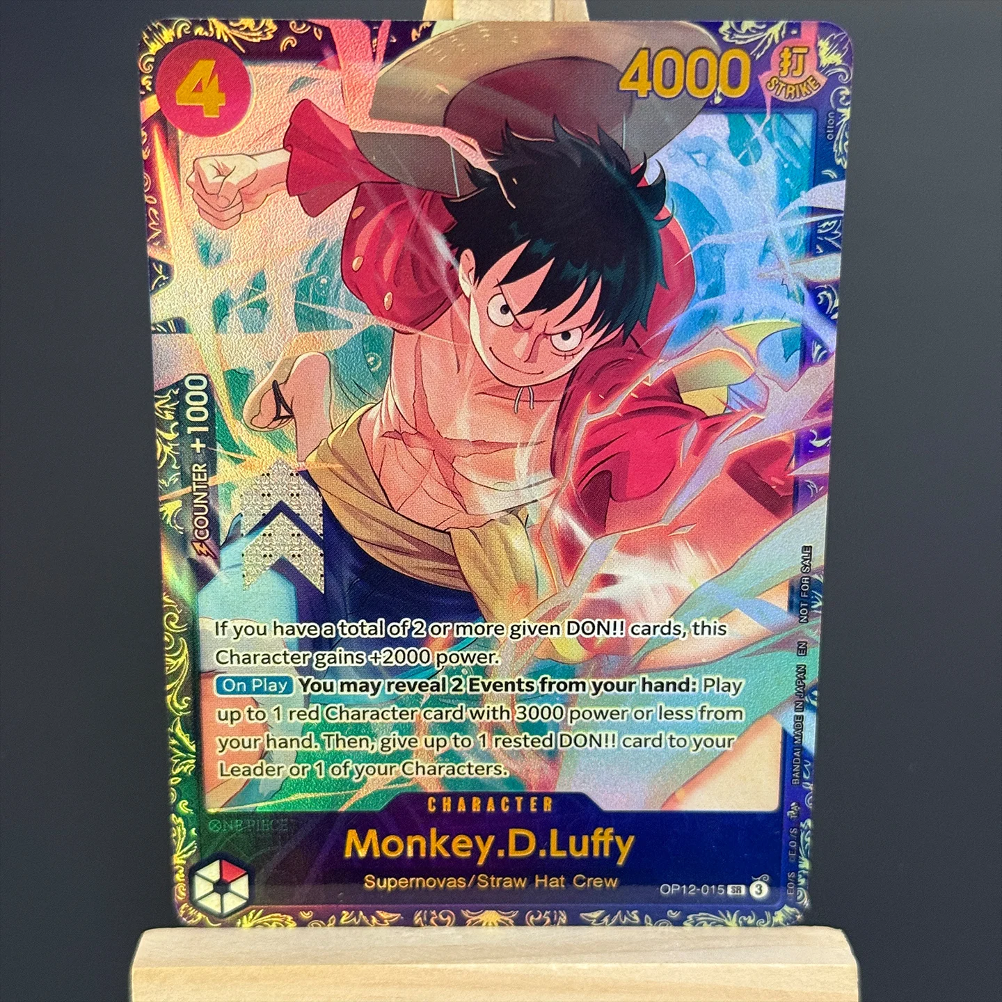 One Piece TCG OPCG English Monkey.D.Luffy SR TOP 64 Collection Card Treasure Cup November 2025 OP12-015 Foil Card