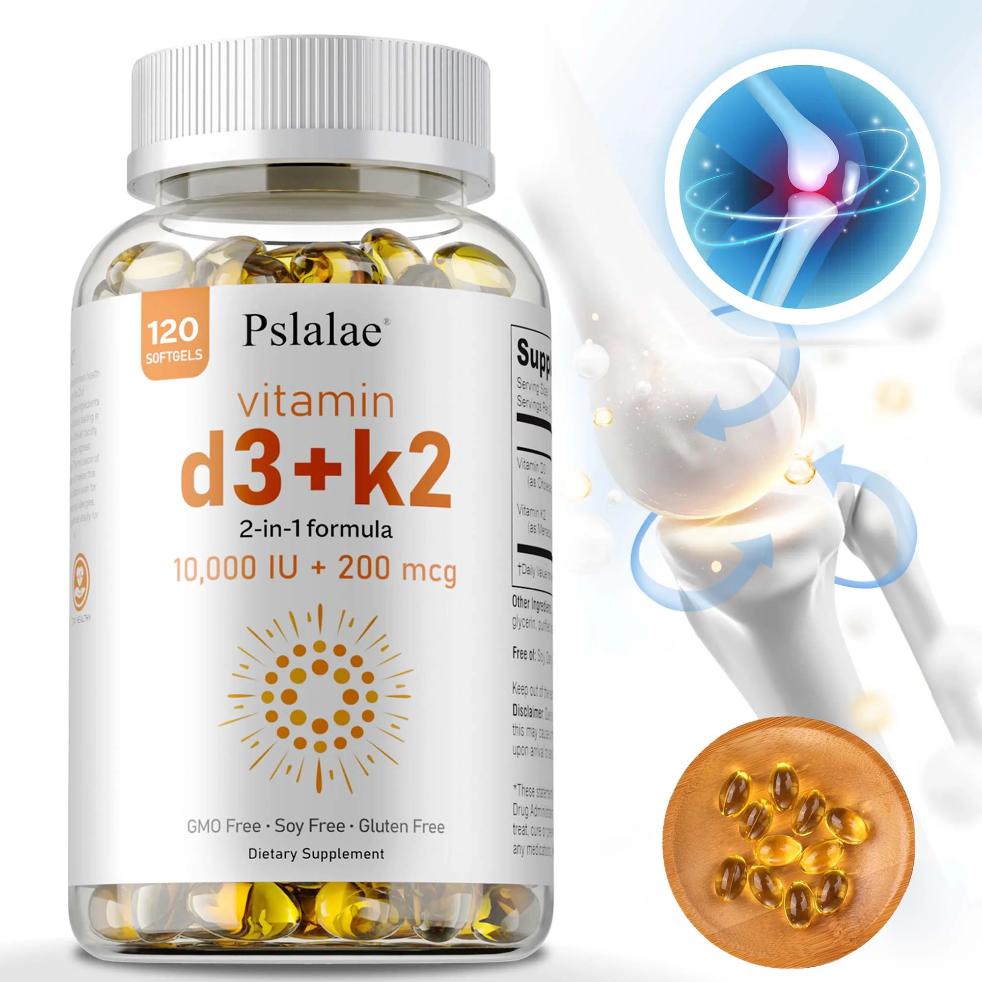 

Vitamin D3 with K2 - Supports Heart Health, Improves Bone Health, Promotes Sleep, Boosts Immunity, and Improves Overall Health