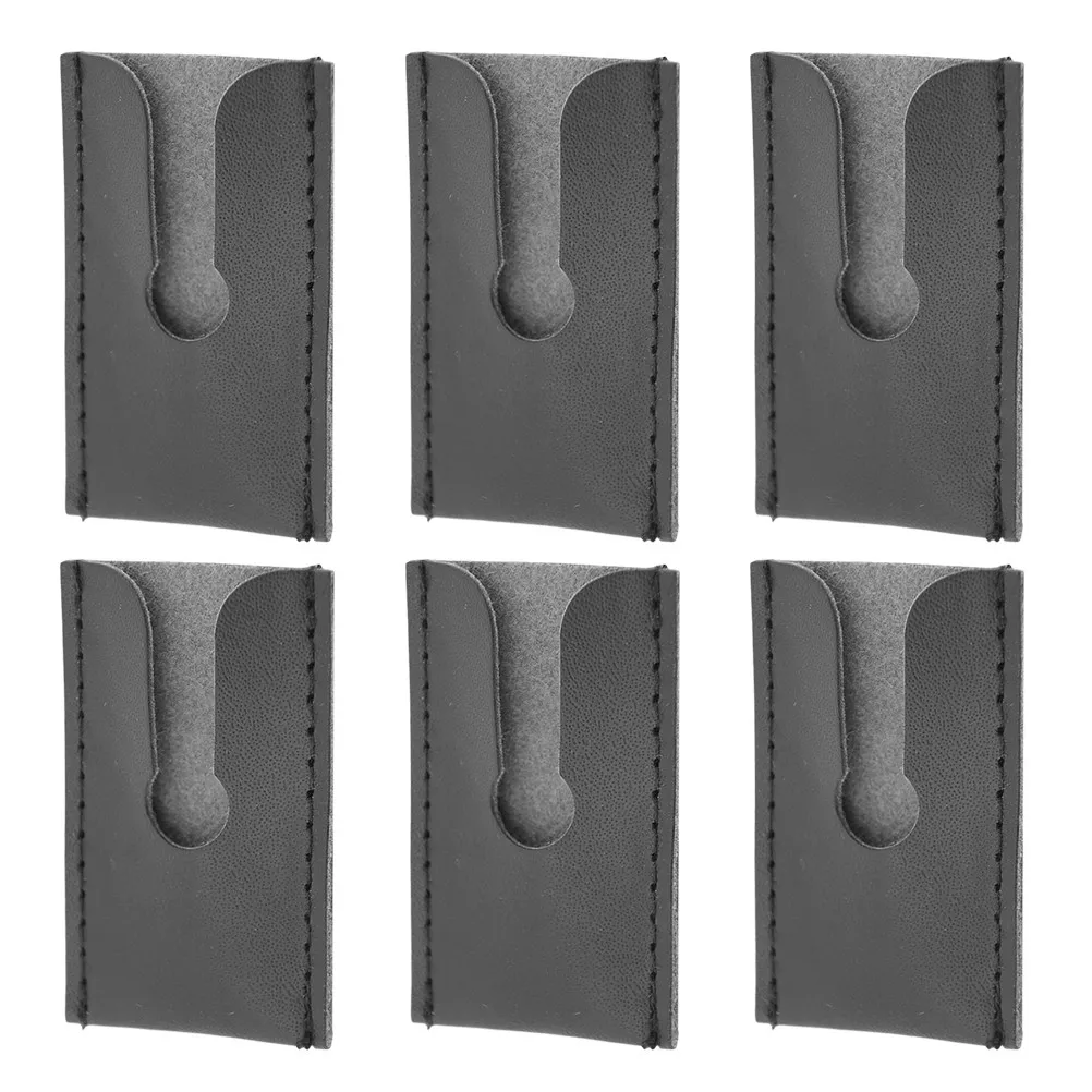 6Pcs Razor Head Cover PU Travel Case for Butterfly Double Edge Safety Razors Compact Grooming Protector Men Shaving