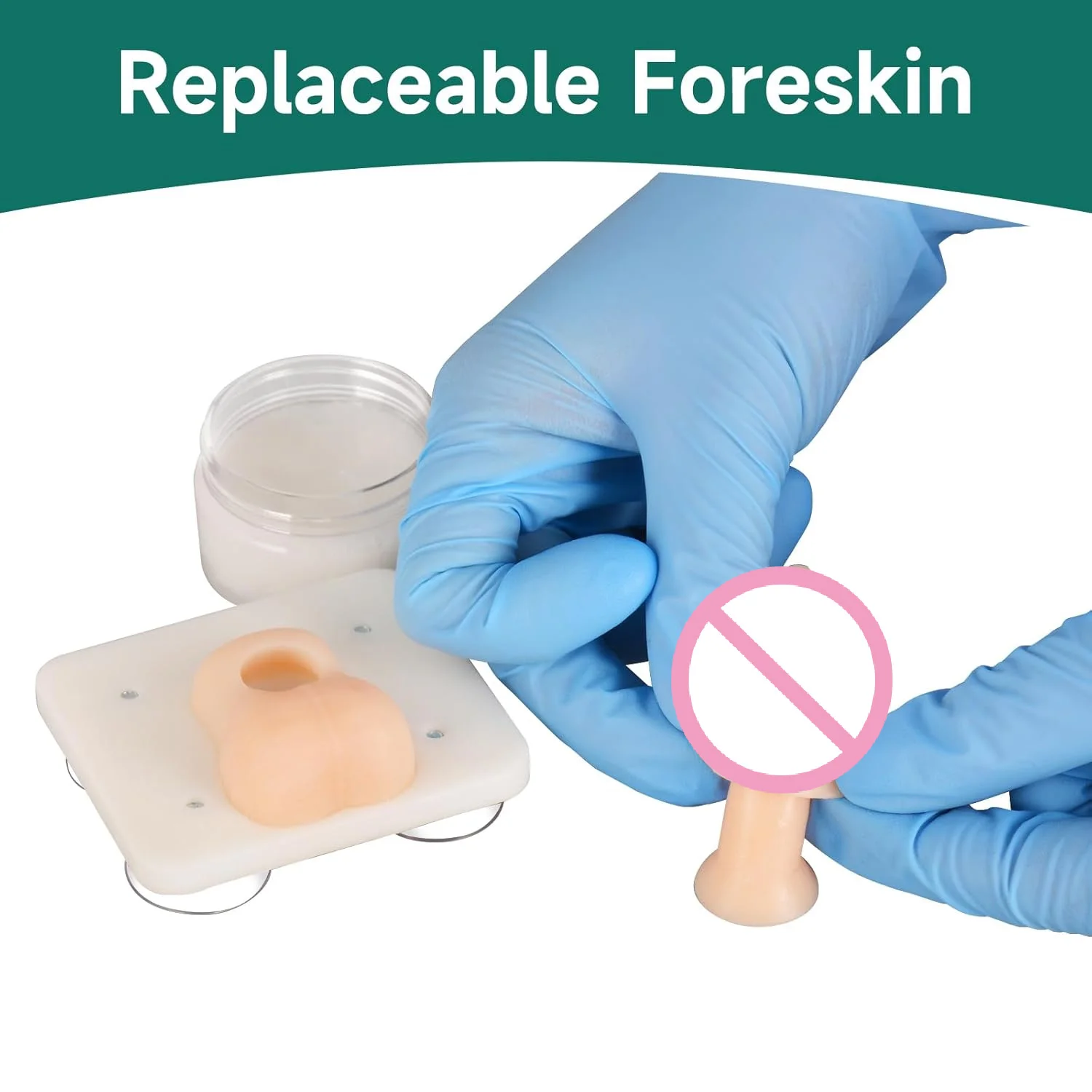 Reusable Infant Circumcision Training Model Kit Circumcision Practice Silicone Core Replaceable Skin System for Pediatric Educat