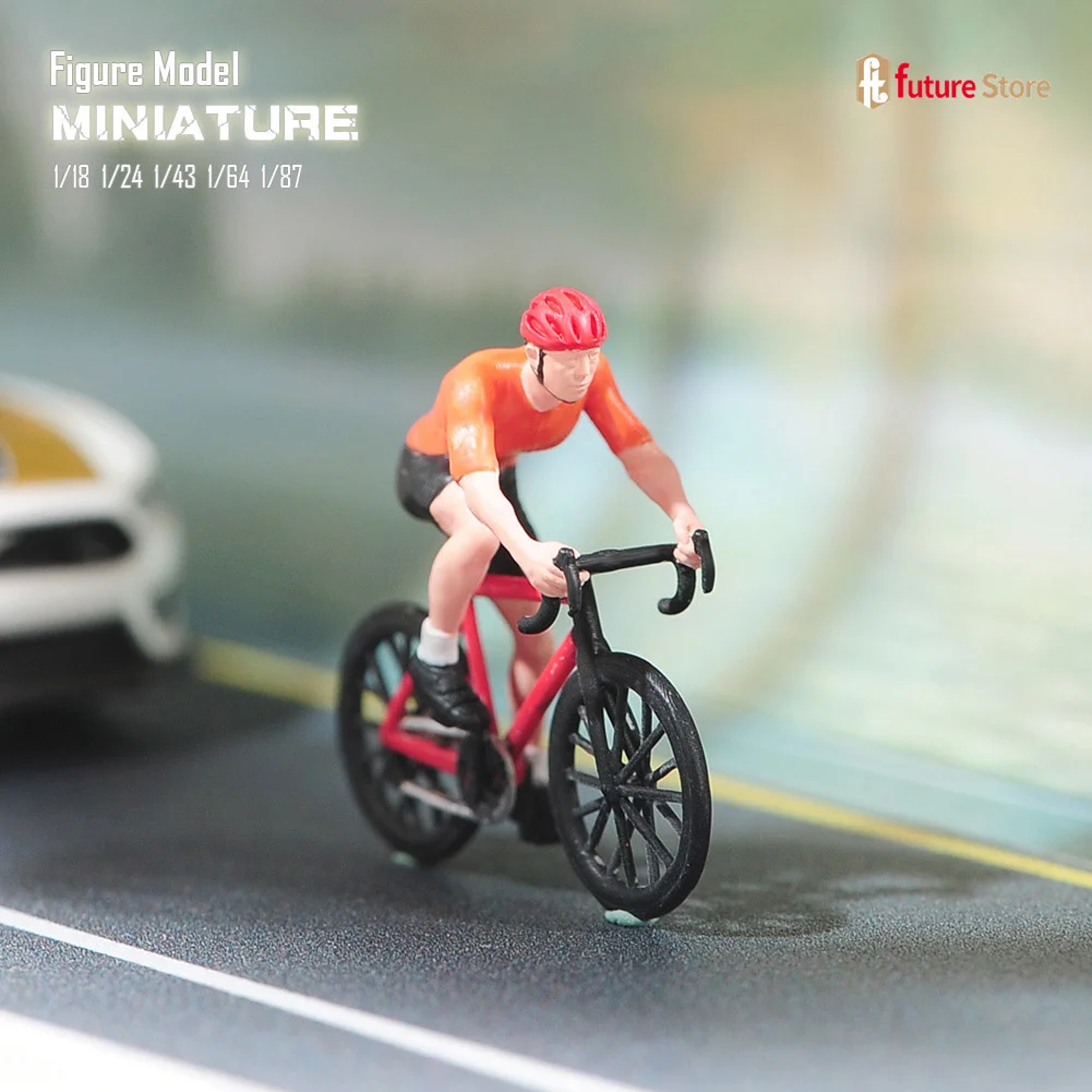 In Stock 1/87 1/64 1/43 1/24 1/18 Racing Driver Bike Male Miniature Figure Mini Diorama Resin Model Street Scene Prop Decor Toy