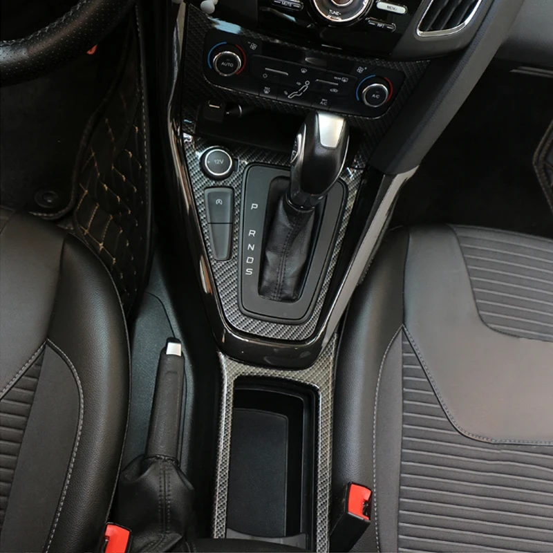 3Pcs/Set ABS Color Inner Gear Shift Panel Cover Trim Stickers LHD For Ford Focus 3 MK3 2015 - 2018 ST Car Accessories