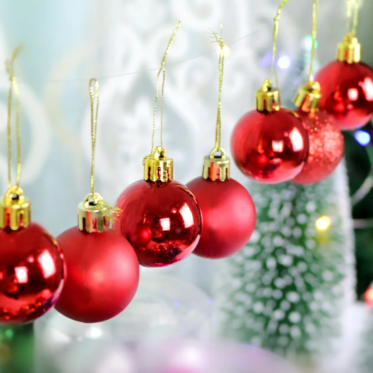 Christmas Pine Tree Ornament Set Red Blue Ball 3cm-20cm 12-36pcs Multiple Colors