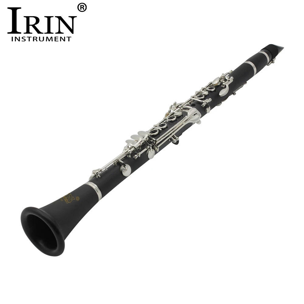 IRIN 17 Key clarinete Bb Flat Woodwind instrumento tubo de baquelita con correa funda de tela juego de accesorios piezas y accesorios de clarinete