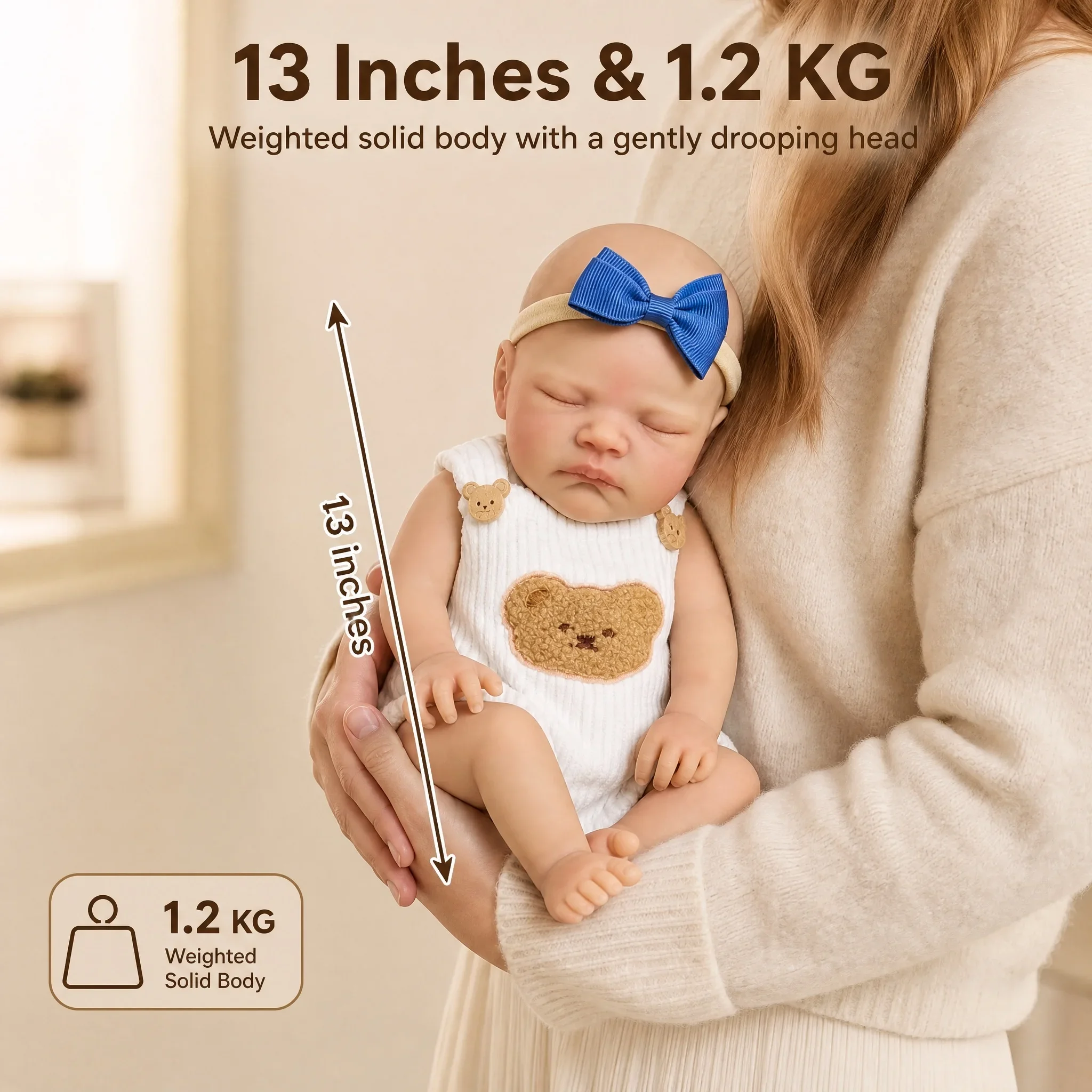 NPK 13Inch Super Soft Squishy Elastic Lifelike Simulation Solid Silicone Reborn August Mouth Can Open Lifelike Baby Dolls Gift
