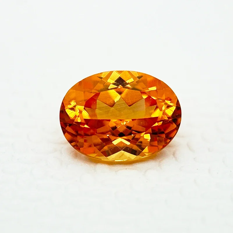 Im Labor gezüchteter Saphir im Ovalschliff, orange Farbe, loser Edelstein für DIY-Schmuckherstellung, Hauptmaterialien wählbar, AGL-Zertifikat. – Detail 3