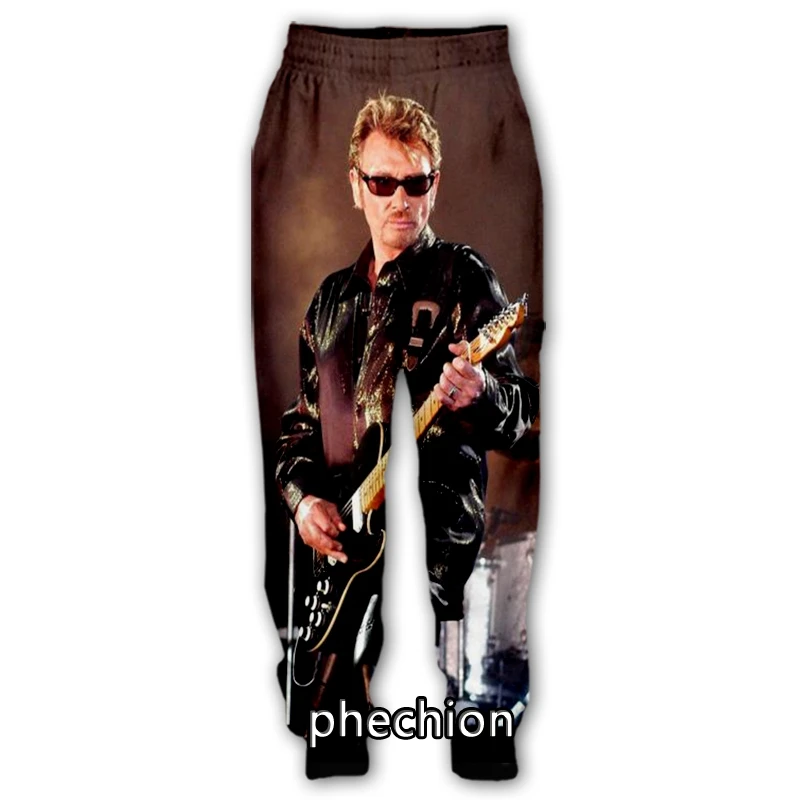 

phechion New Men/Women Johnny Hallyday 3D Printed Casual Pants Fashion Streetwear Men Loose Sporting Long Trousers F299