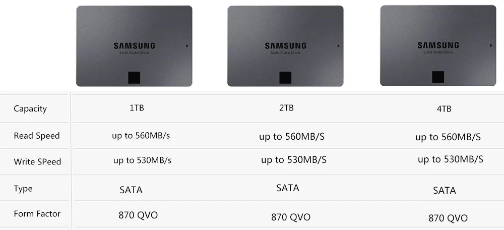 SAMSUNG SSD 500GB 870 EVO QVO 250G disco a stato solido interno 1T 2T 4T HDD Hard Drive 860 PRO SATA 3 2.5 per Computer portatile HDD