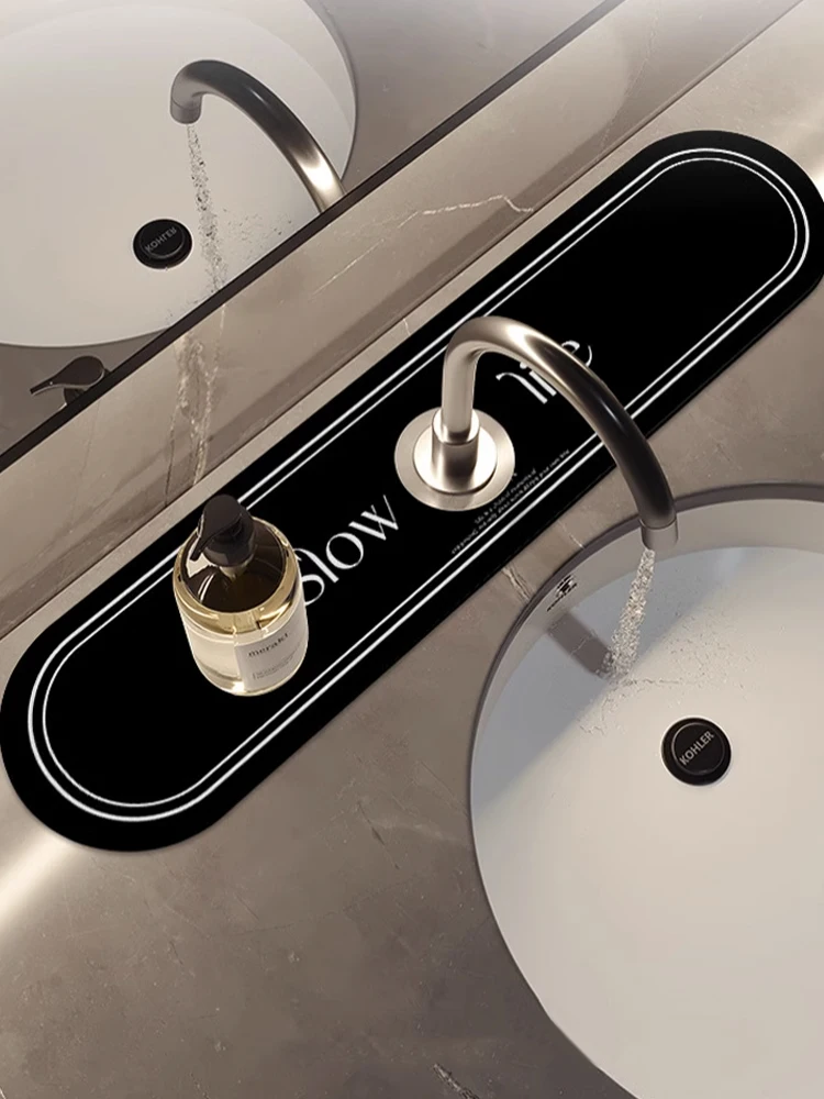 

Kitchen Faucet Water Absorbent Pad Silicon Dendroid Mud Sink Spla Proof Narrow Drain Mat Batoom Wastand Dirt Resis...