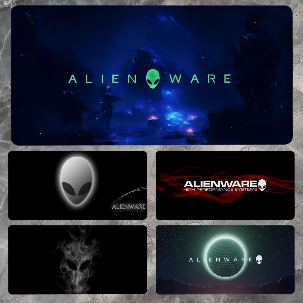 A-Alienware Mauspad, 90 x 40 cm, rutschfestes Gaming-Mauspad, Gamer-E-Sport-Mauspad, Spiel, mechanische Tastatur, XXL-Schreibtischunterlage