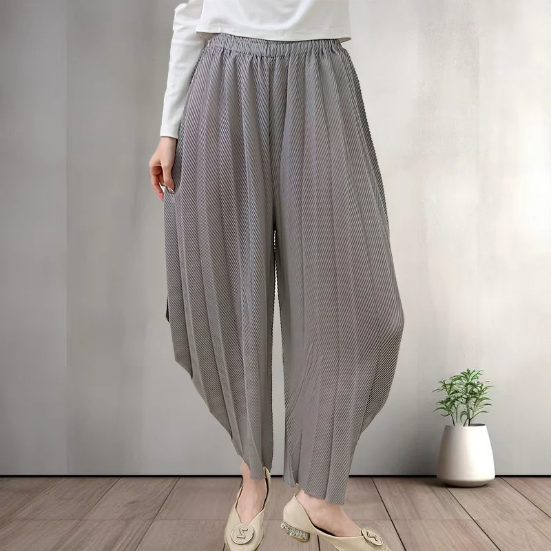 

Miyake Pleated Hand Pleated Casual Pants 2025 New Casual High-waisted Thin Trousers Draped Wide-leg Pants Hundred Pants