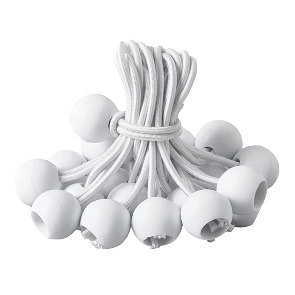 

Waterproof Tarp Elastic Rope Tent Ball Bungee Cords Heavy Duty White Bouncy Balls