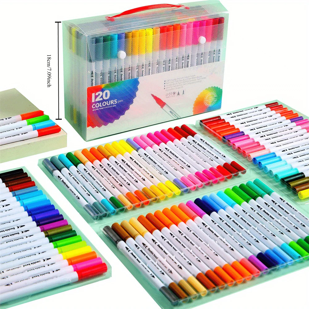 

36-120 Colors Art Marker Pen Dual Brush & Fine Tip Set Watercolor Pen Journaling Drawing Lettering Gift School Supplies