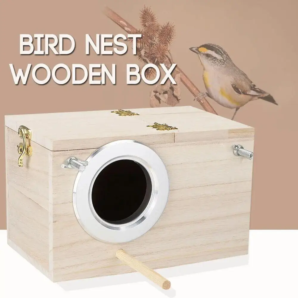 Bird Breeding Box Cage Nest For Parrot Nesting House Wooden Lovebirds Finch