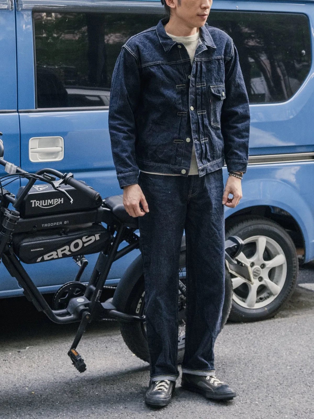 Rugged Bronson 46806XX Selvedge Raw Denim Jacket Type I Jean Outerwear Men 506XX