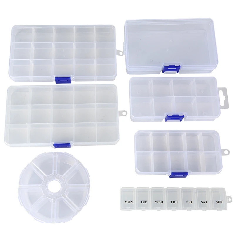 

1pcs Transparent Plastic Jewelry Box Glass Bead Organizer Storage Clear Carrying Case Packaging For Diy Jewelry Making Supplies