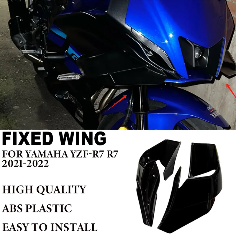 

Motorcycle Side Winglet Fixed Wing Spoiler For YAMAHA YZF-R7 R7 YZF R7 YZFR7 2021-2023 Front Aerodynamic Wing Aileron Fairing