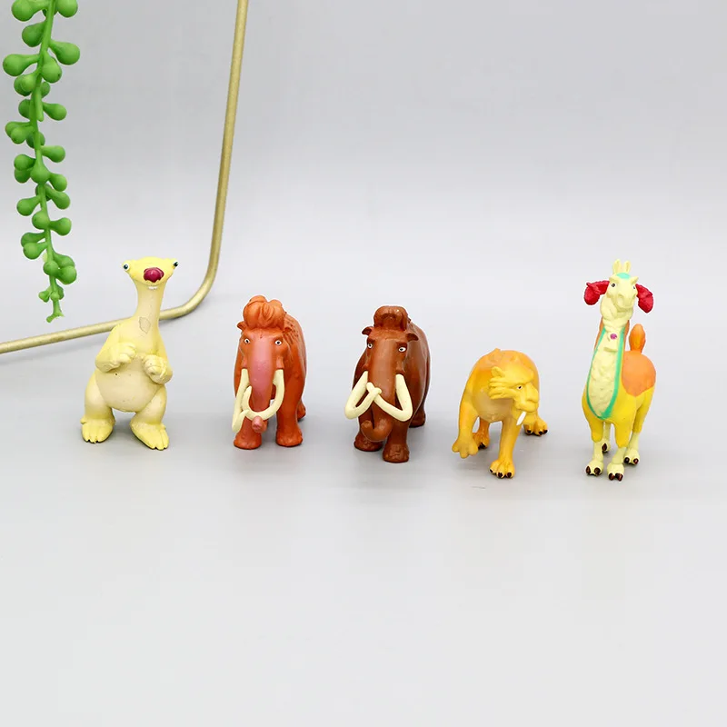 12pcs 3-4cm cartoon ice Buck age action figure doll PVC kids collection mammoth Wild model for kids toy