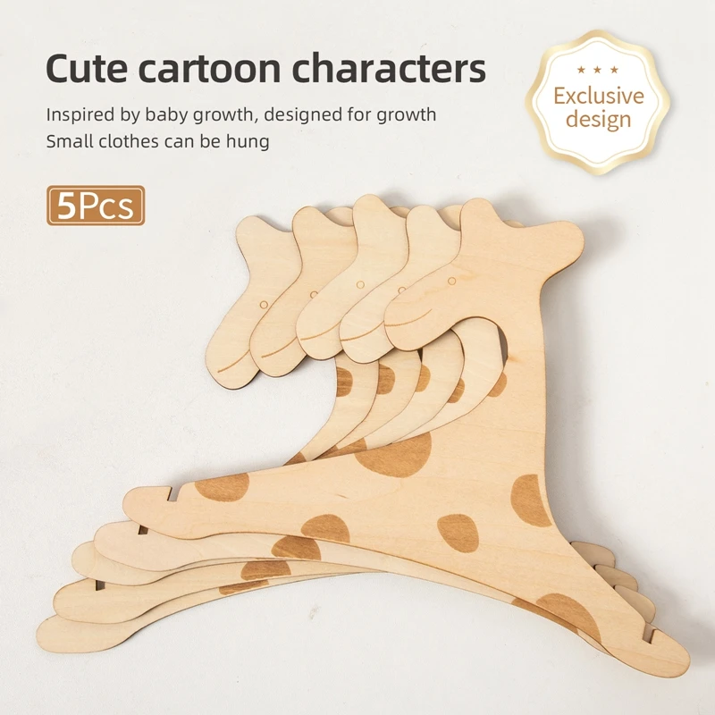 Cintres girafe mignons pour vêtements de bébé, accessoires pour nouveau-né, arbres de synchronisation, cadeaux pour bébé, 5 pièces