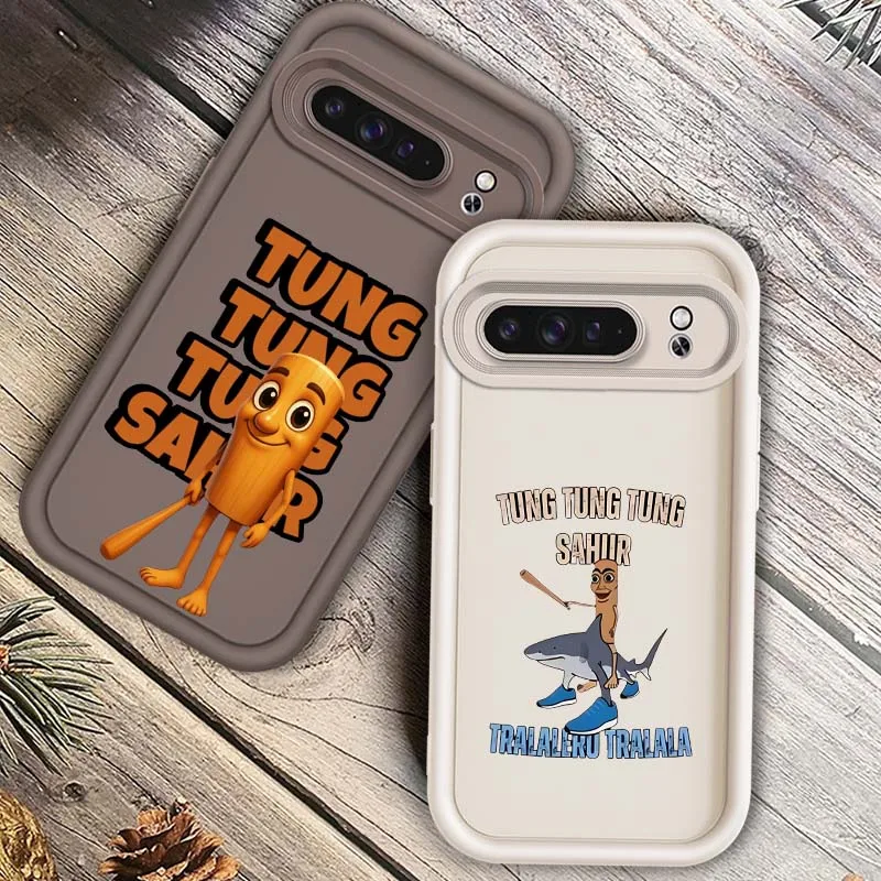 

Tralalero Trala Tung Sahur Art Phone Case For Google Pixel 9 8A 8 7 7A Pro XL 5G Eye Ladder Soft TPU Shockproof Cover
