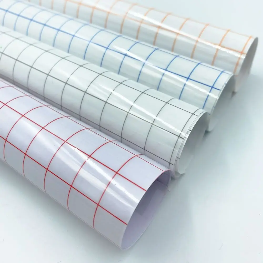 Transparent PET Transfer Film DIY Alignment Grid Adhesive Tape Clear Roll Transfer Paper Printing Grid Sticker for Water Cup