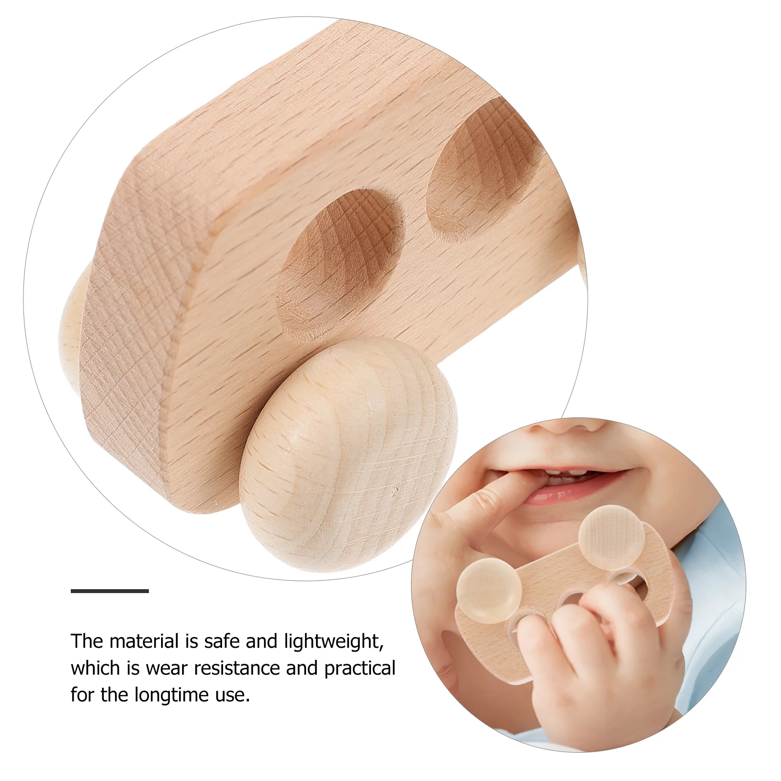 Log Beech Car Toy Cart Stroller Infant Grasp Inertia Model Baby Hand Educational Toys Wooden