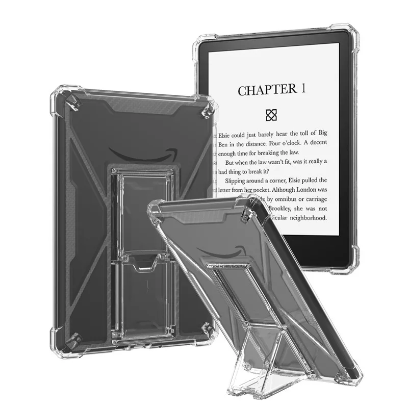

For Amazon Kindle PaperWhite Colorsoft Scribe E-book Case Transparent Protective Shell Bracket Pen Slot Diamond Glitter Cover