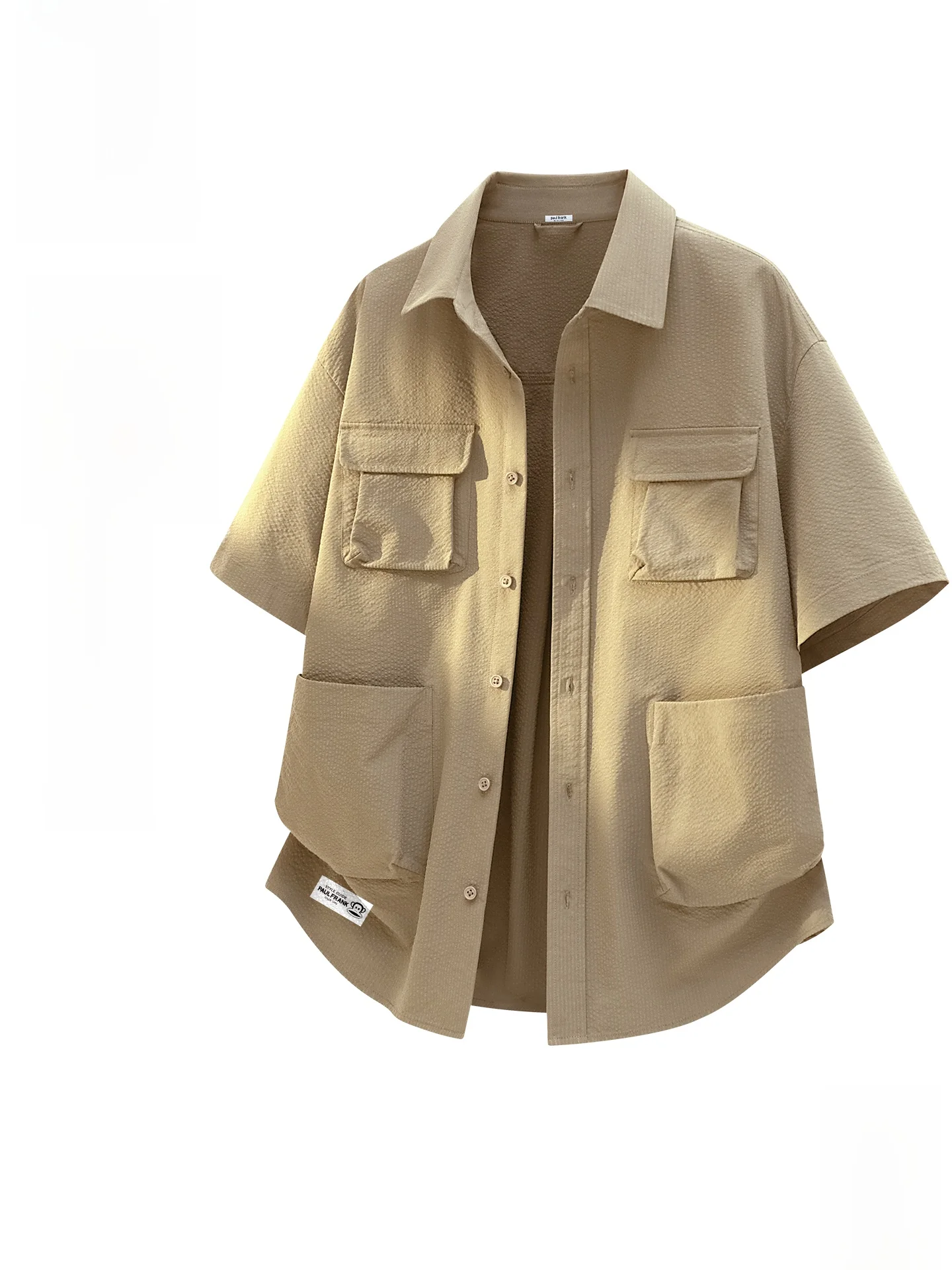 

Monkey Men's ort Sve irt Lightweight Summer Workwear Thin Sle Loose Fit Polyester Casual Faion irt