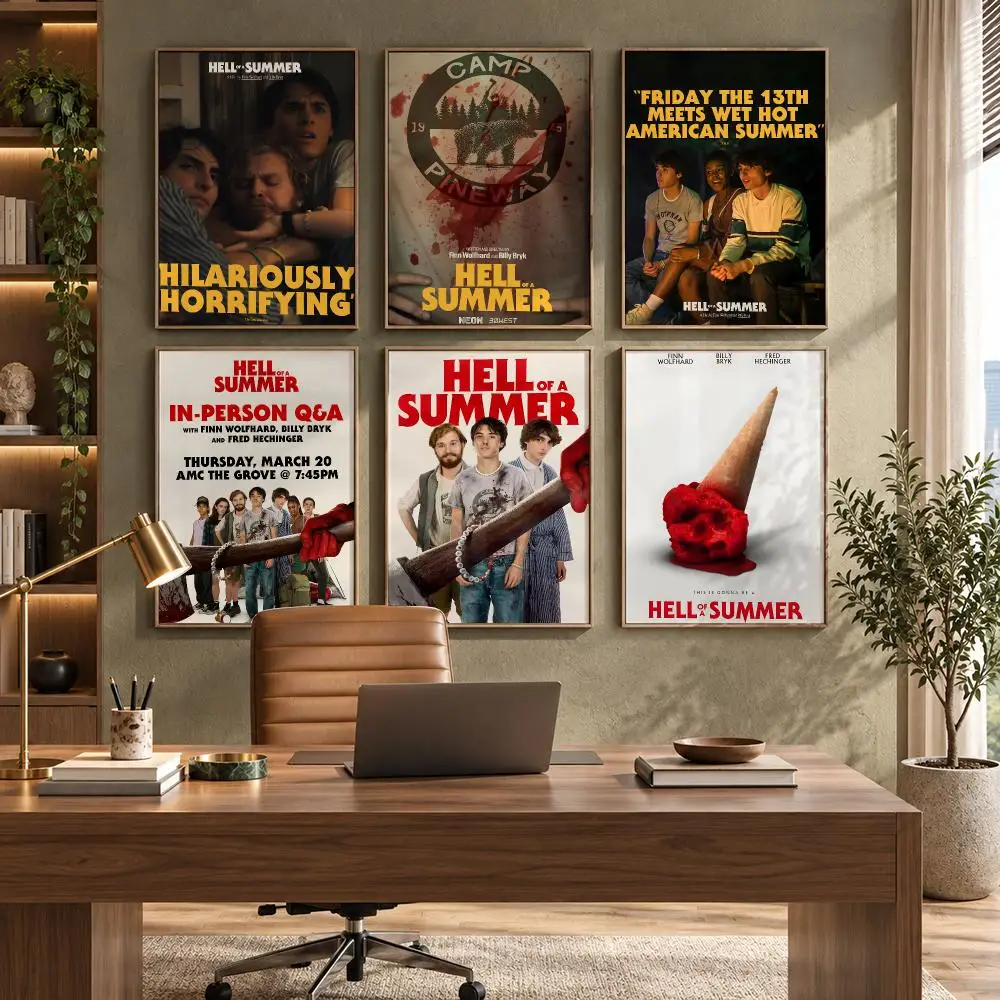 Scary Summer Movie H-Hell Of A Summer Poster HD Waterproof Wall Decal for Study, Living Room & Garage, Great Gift for Fans