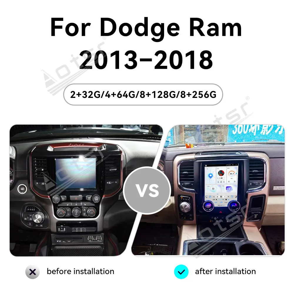 9.7inch Android Screen For Dodge Ram 1500 2500 2013-2018 Stereo Car Radio Multimedia Player 4G WIFI Auto GPS Navigation HeadUnit