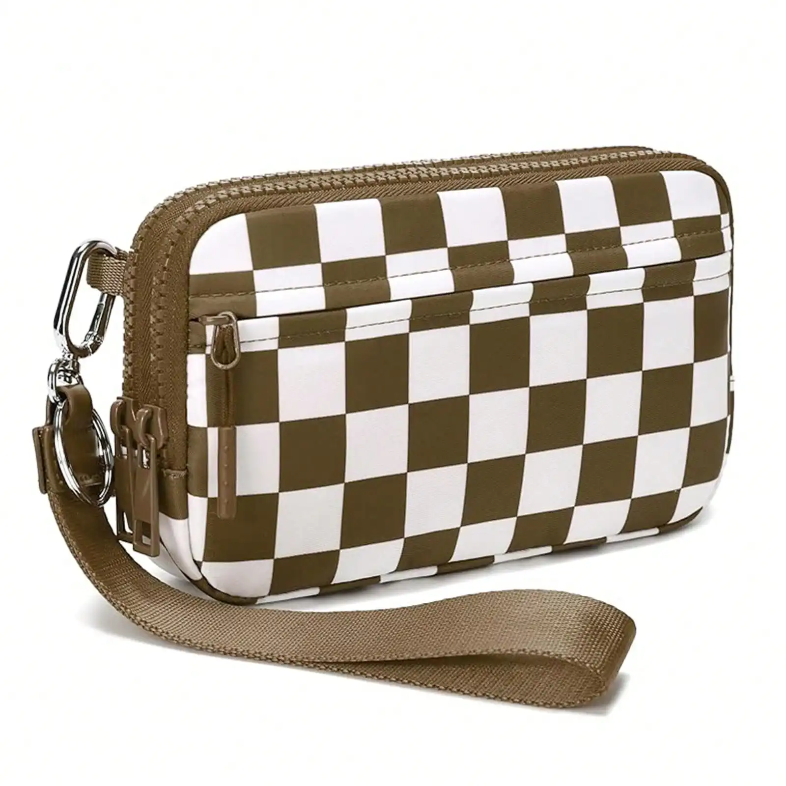

Checkered Wristlet Wallets For Women,Crossbody Bag, Nylon Quilted Wallet ,Travel Credit Card,Holder Cell Phone Organizer,Coin Purse
