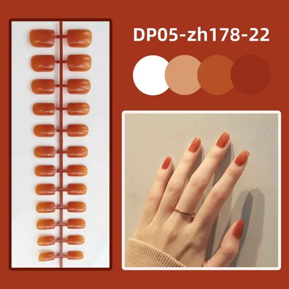 24 قطعة انفصال قصيرة مربع رئيس الأظافر كاذبة غطاء كامل راقصة الباليه لامعة يمكن ارتداؤها الأظافر وهمية مانيكير أداة بلون #2